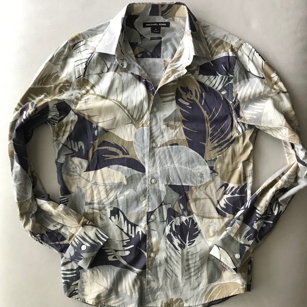 Michael Kors Tropical Print Button Up